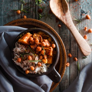 Curry mal anders: Geröstete Süßkartoffeln und Kichererbsen