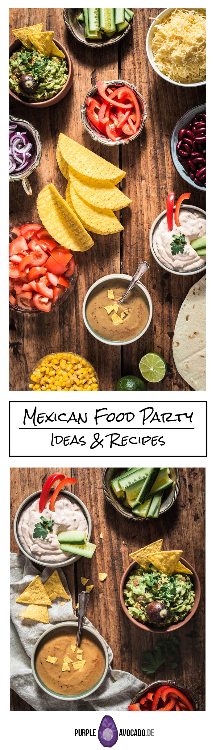 Ideas & Recipes for Mexican Party Food (Taco-Tortilla-Party) | Purple