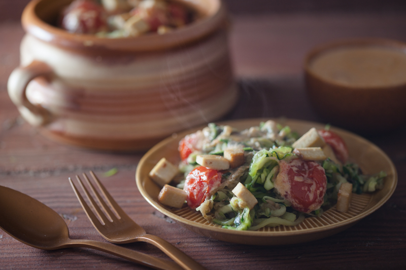 Comfort food recipe: Zoodles – Zucchini Noodles – with Tahini & Soy Sauce