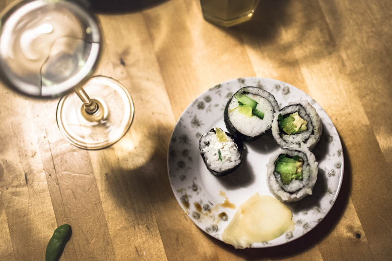 Eine Auswahl von selbstgemachtem Sushi