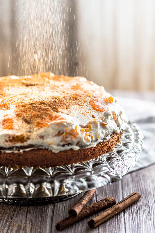 Fanta Cake Recipe for a fluffy, soft and moist birthday cake with mandarins and sour cream. #cake #baking #cream #birthday