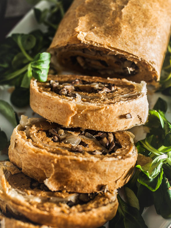 Detail of vegan seitan roast