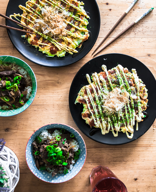 Classical recipe for Okonomiyaki by Senta. I was petting cats and Senta was cooking japanese - for my series 'Food from Friends' a culinary journey to friends. Now on Purple Avocado.