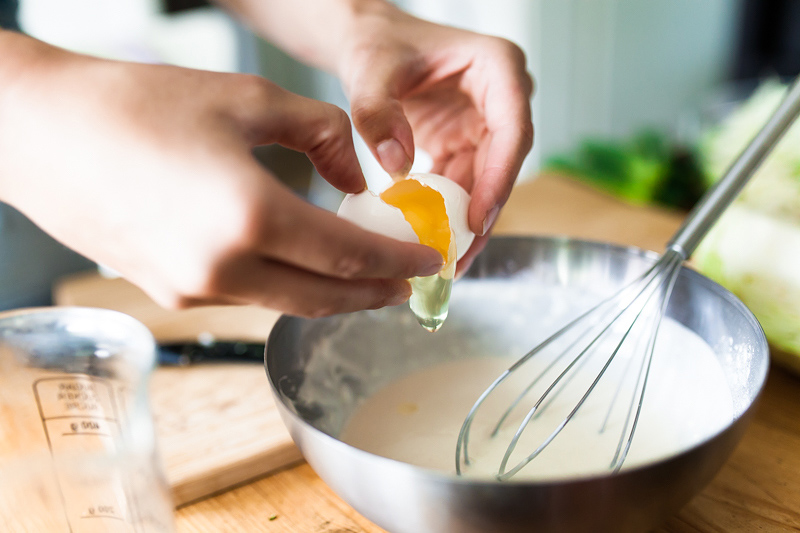 Classical recipe for Okonomiyaki by Senta. I was petting cats and Senta was cooking japanese - for my series 'Food from Friends' a culinary journey to friends. Now on Purple Avocado.