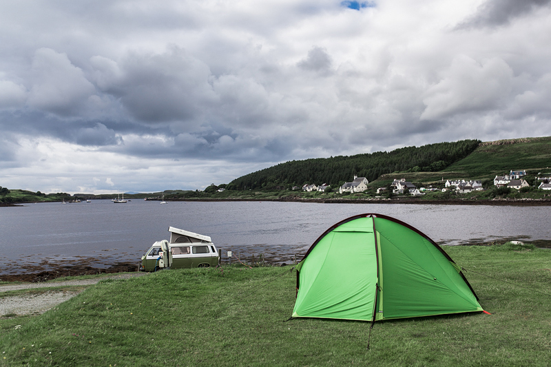 Great camp sites in Scotland on the Isle of Skye: Kinloch Campsite, Dunvegan 