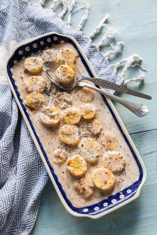 Baked banana in coconut milk from the indoor beefer / steakreaktor. BBQ Recipe