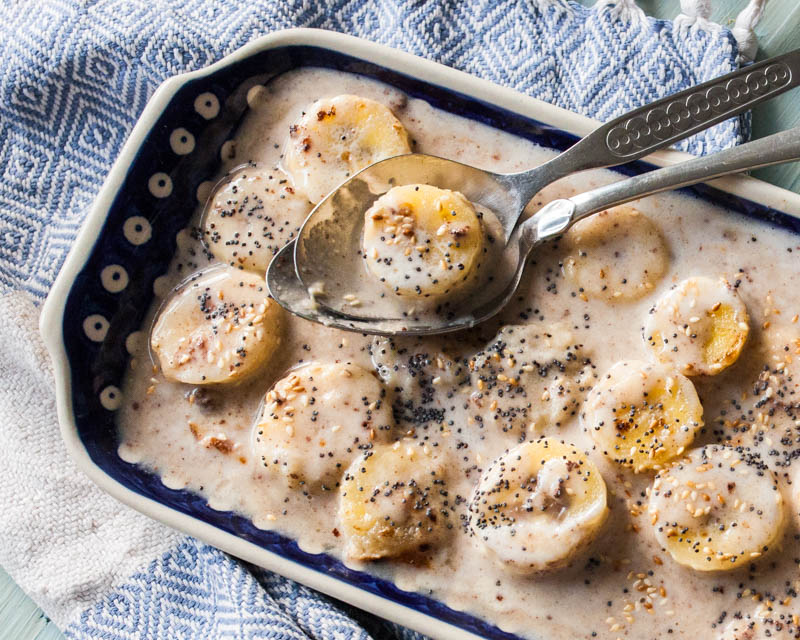 Baked banana in coconut milk from the indoor beefer / steakreaktor. BBQ Recipe