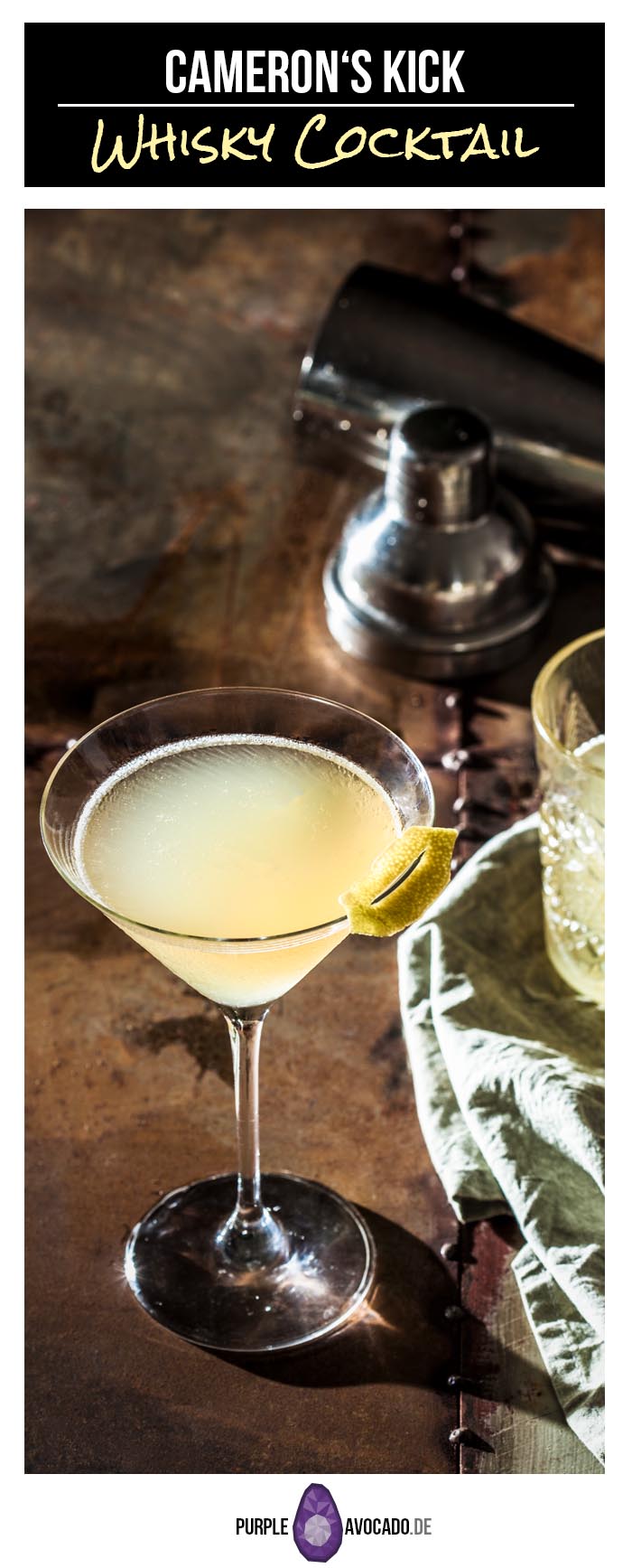 Camerons Kick – Ein klassischer Whisky cocktail, der auch Whisky Skeptikern schmecken wird. #cocktail #whisky #whiskey #rezept #getränke #longdrinks #foodstyling #alkoholisch