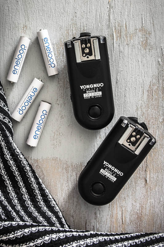 Yongnuo Wireless Remote Flash Trigger and AAA Eneloop rechargeable batteries