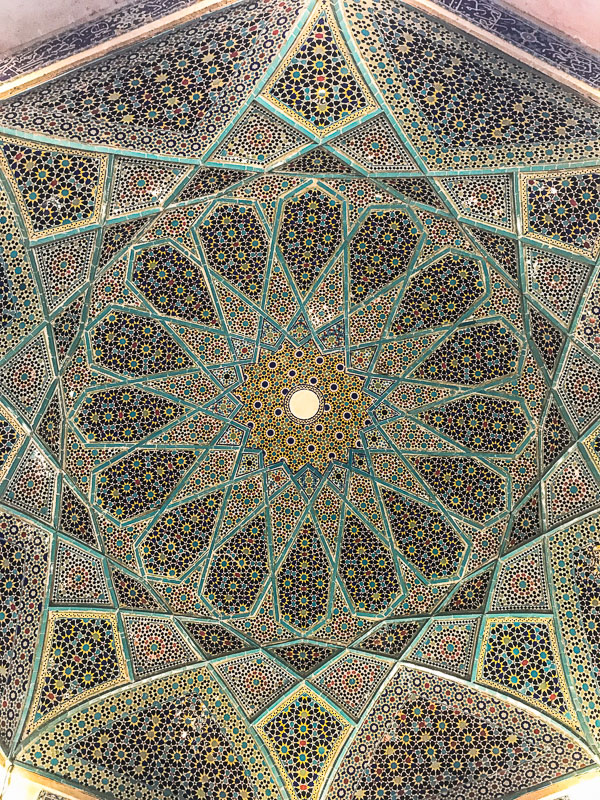 Tiled rooftop of the Hafez Memorial in Shiraz, Iran