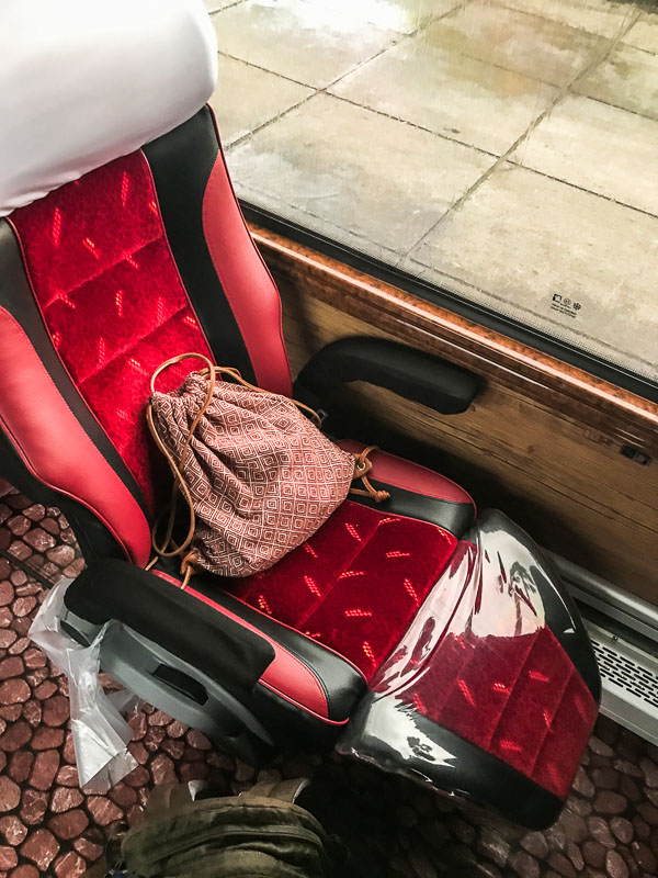 Luxury bus seat from Shiraz to Isfahan, Iran